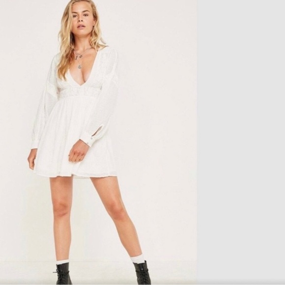 Free People sugar pie deep v mini dress